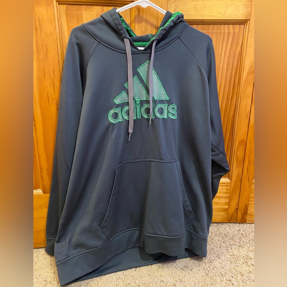 Gray With Green Accent Adidas’s Hoodie